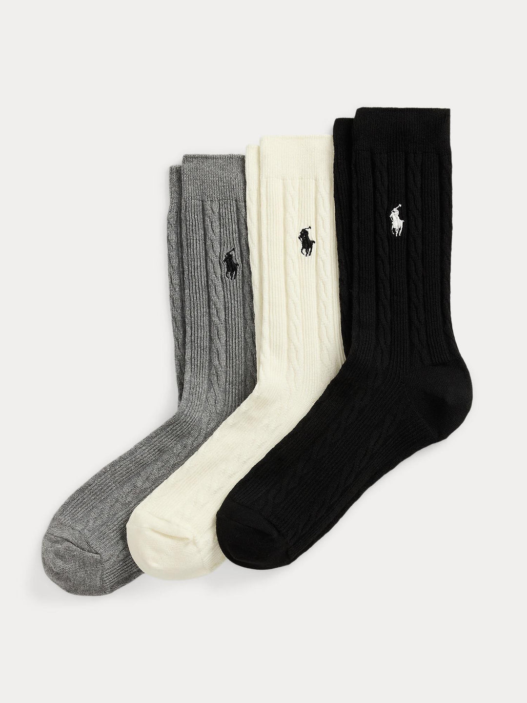 Cable Knit Crew Sock 3 Pack