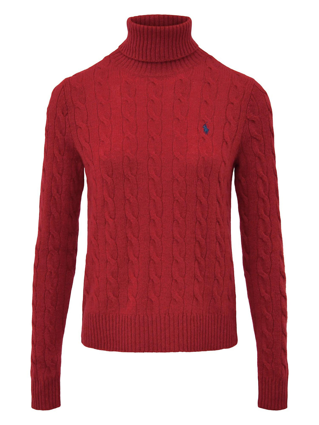Wool cashmere cable turtleneck