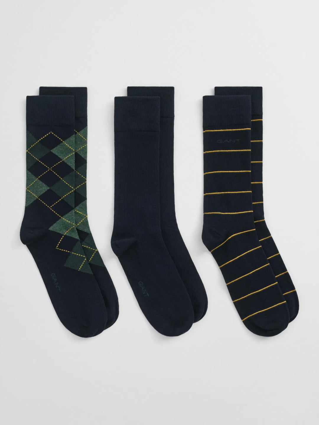 Argyle and stripe 3pk socks