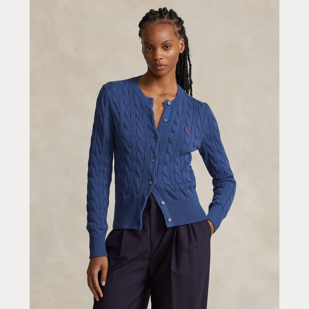 CABLE KNIT COTTON CARDIGAN