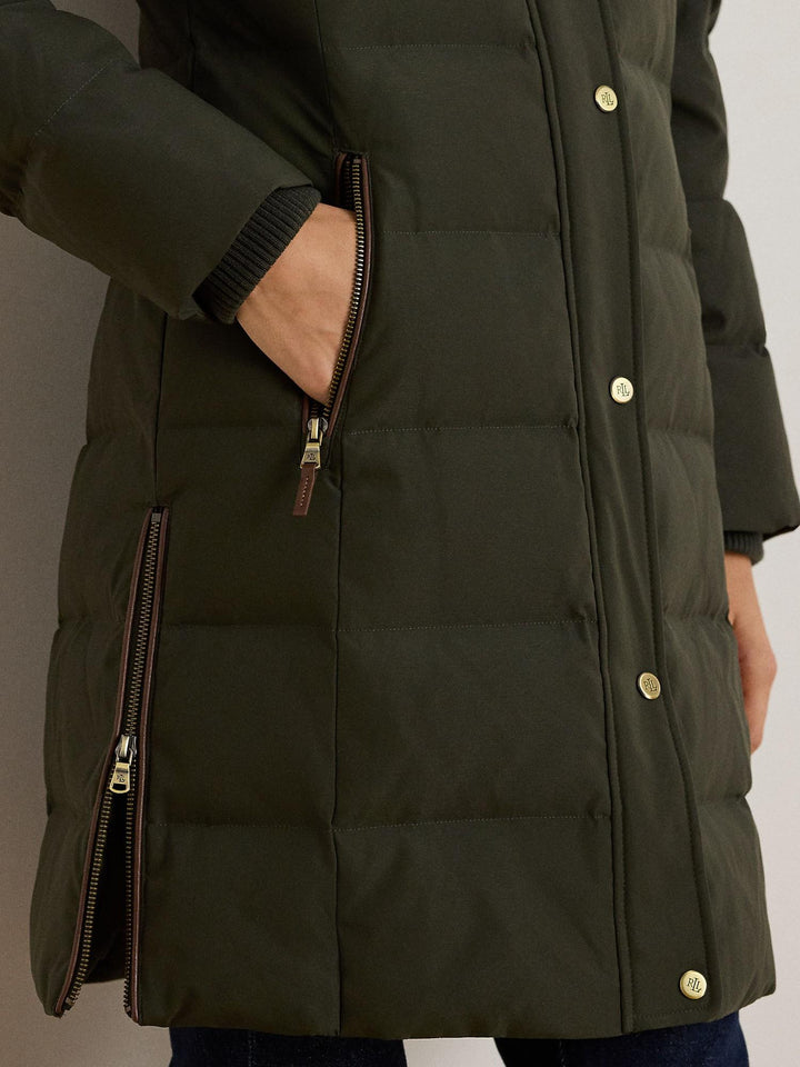 Faux Fur Trim Hooded Down Coat