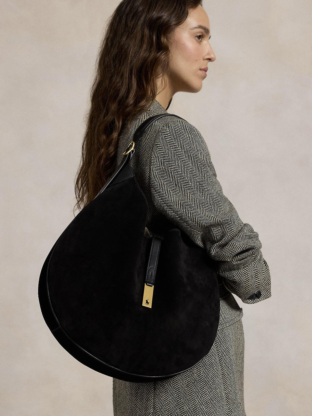 POLO ID SUEDE LARGE SHOULDER BAG