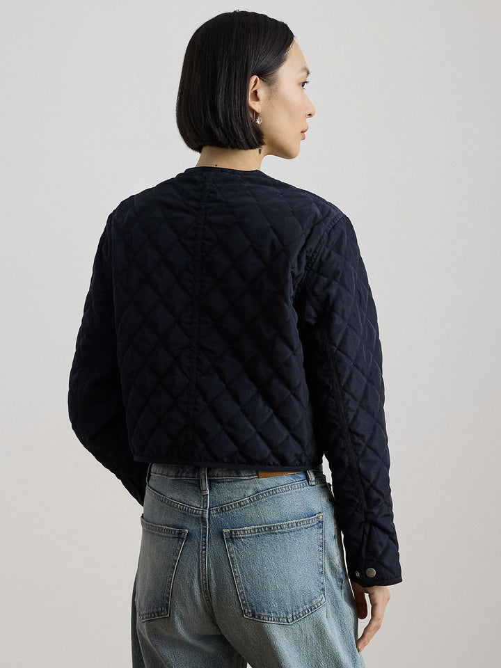 DIAMOND-QUILTED CROPPED JACKET