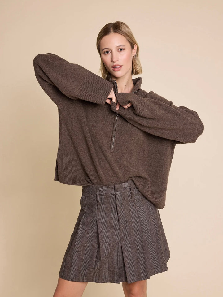 School 25 wool check skirt