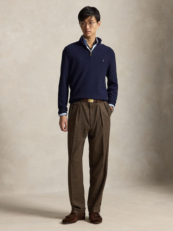 Washable Wool Polo-Collar Sweater