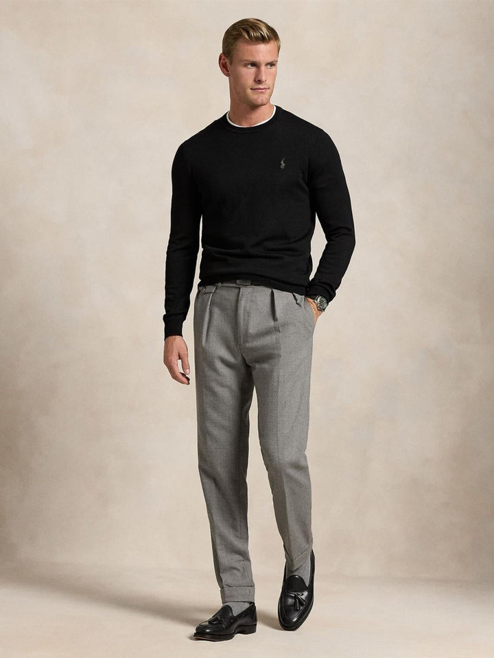 Slim fit wool crewneck