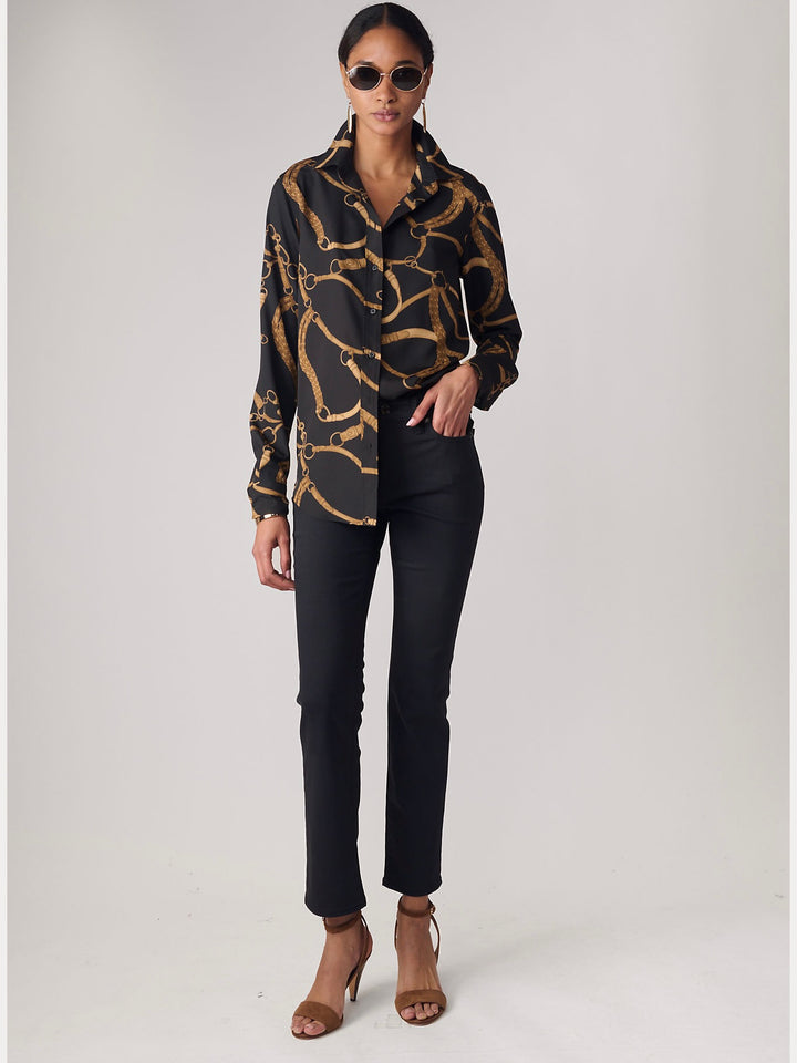 Classic fit belting print shirt
