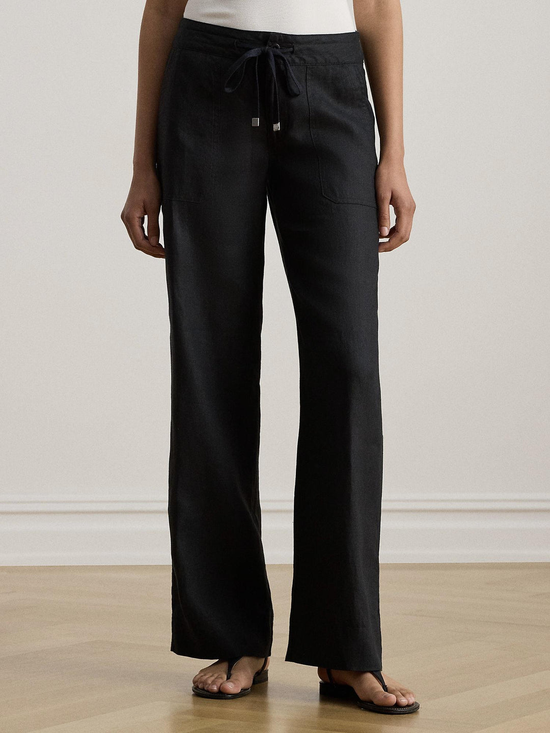 Wide leg linen pant