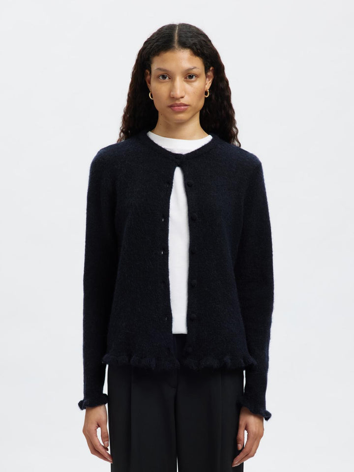 Slflulu Frill Ls Knit Cardigan