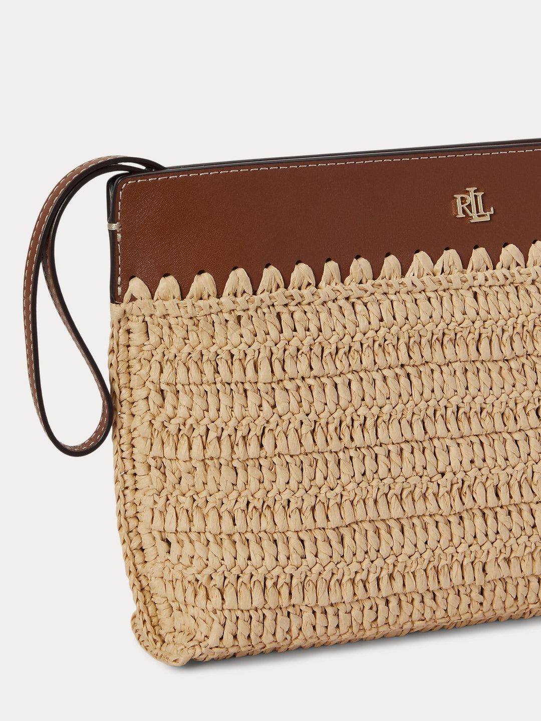Crocheted straw pouch