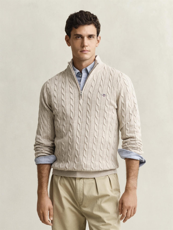Cotton Cable Half Zip