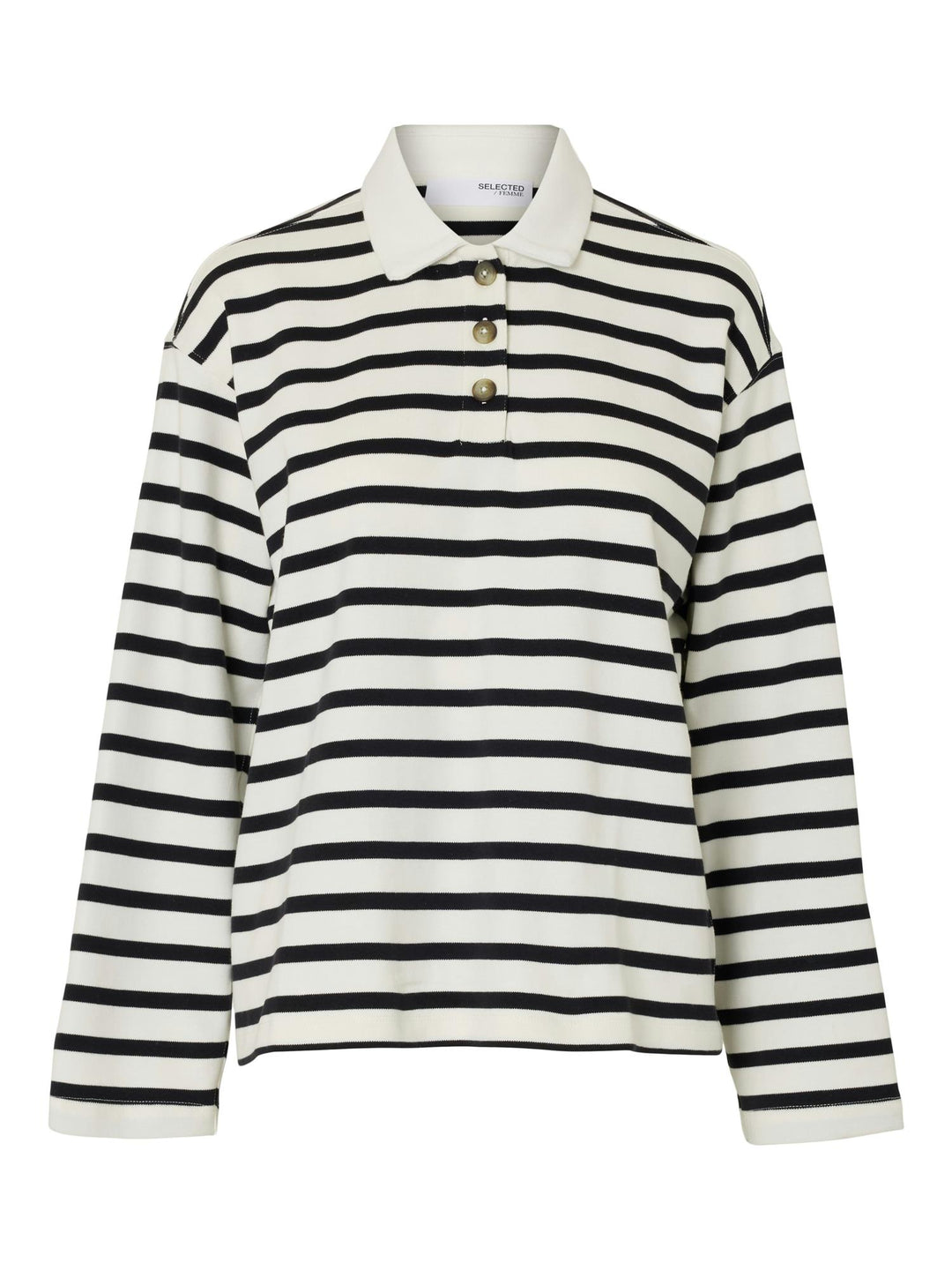 SLFWADA stripe collar top