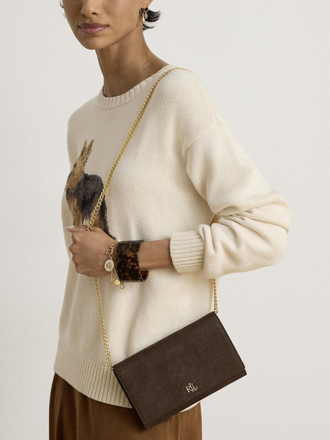Croc-Embossed Medium Adair II Crossbody