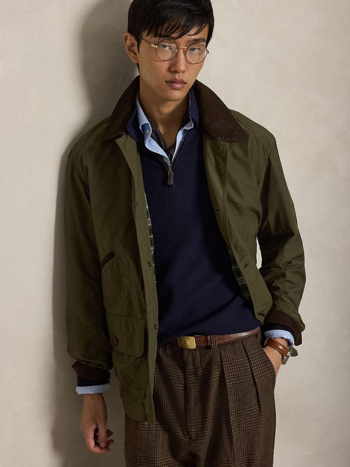 Washable Wool Polo-Collar Sweater