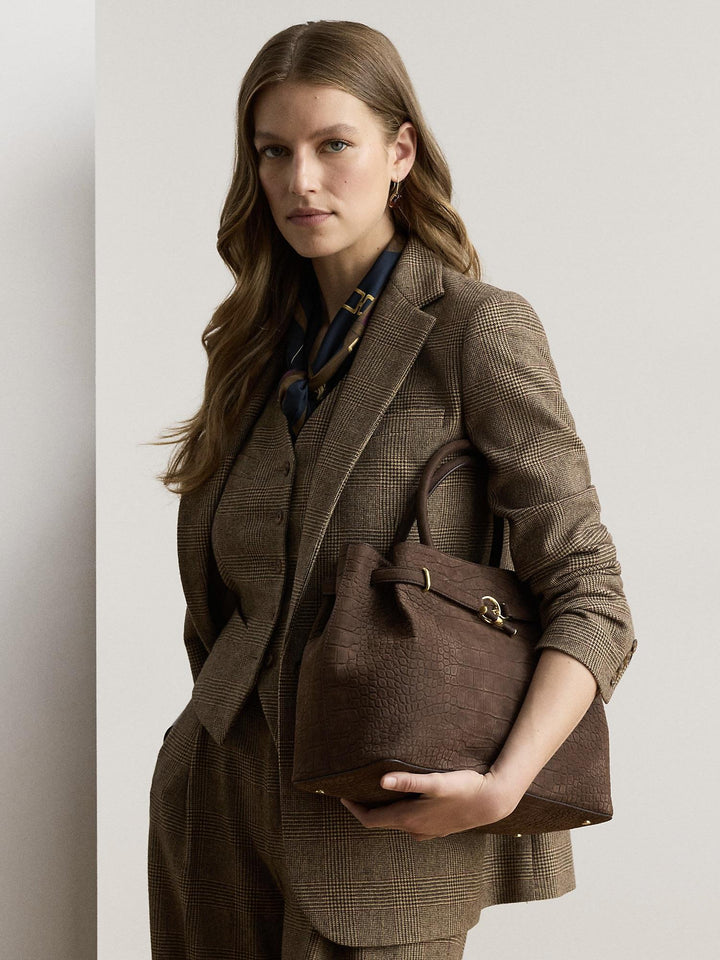 Embossed Nubuck Large Blaike Satchel