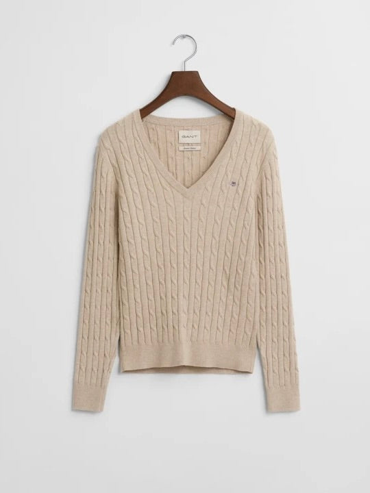 Cotton Cable v-neck
