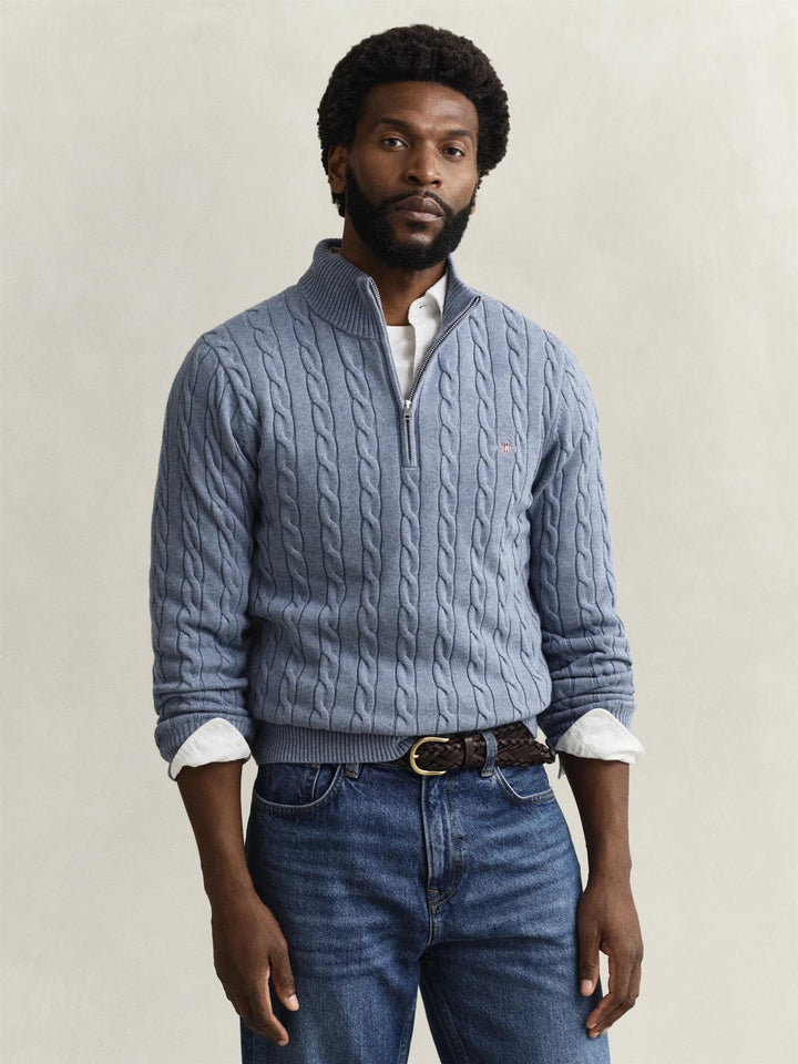 Cotton Cable Half Zip