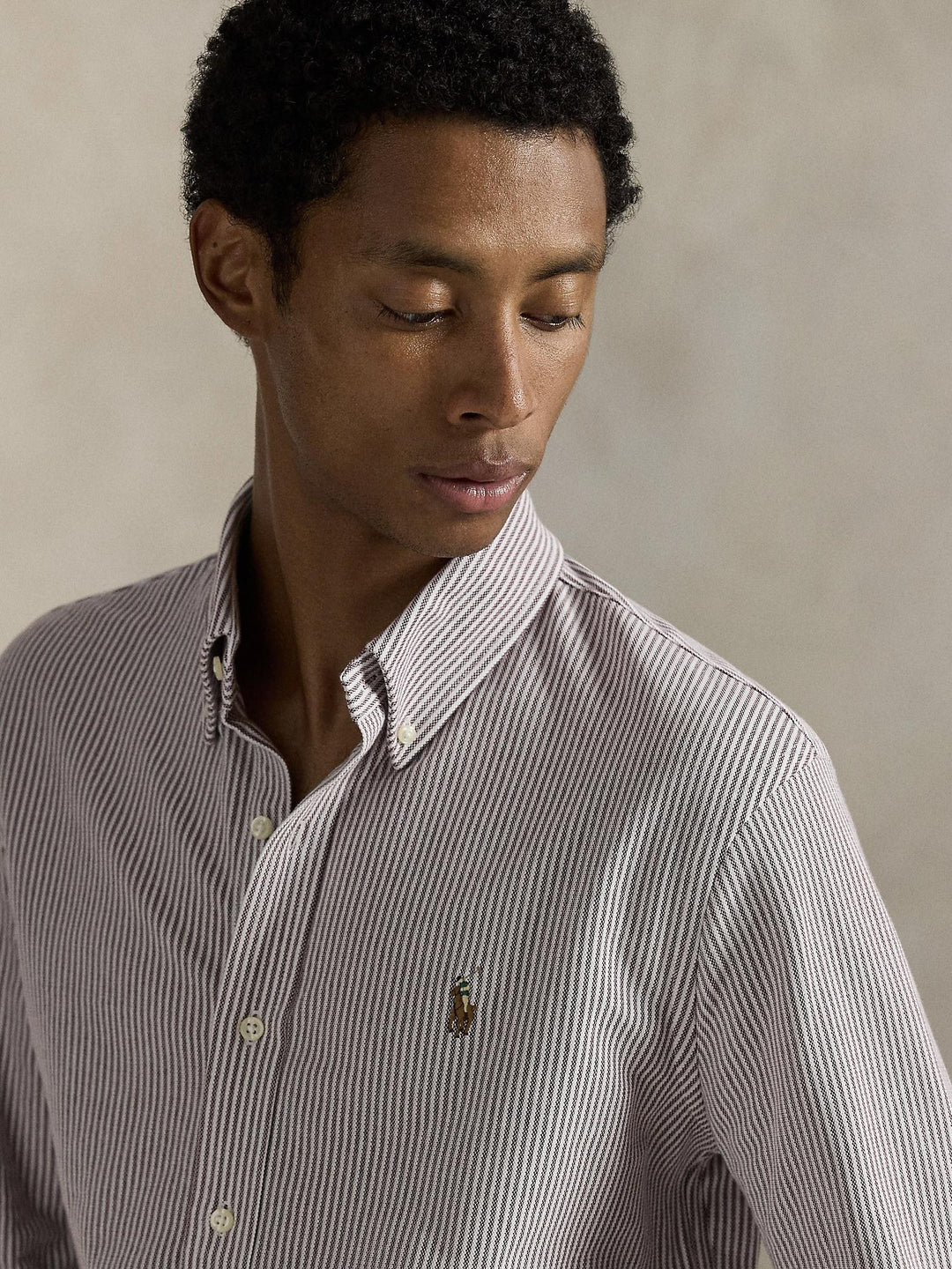Striped Knit Oxford Shirt