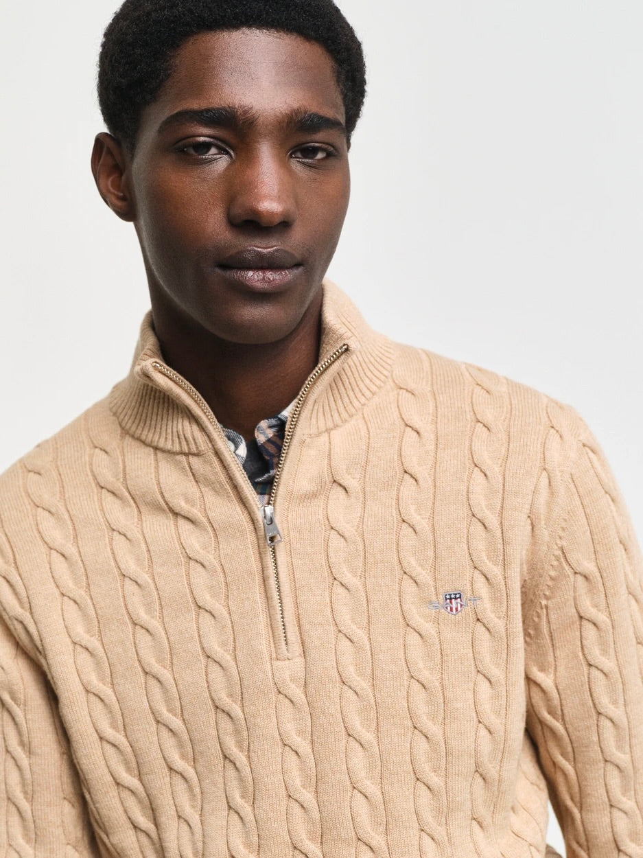 Cotton Cable Half Zip