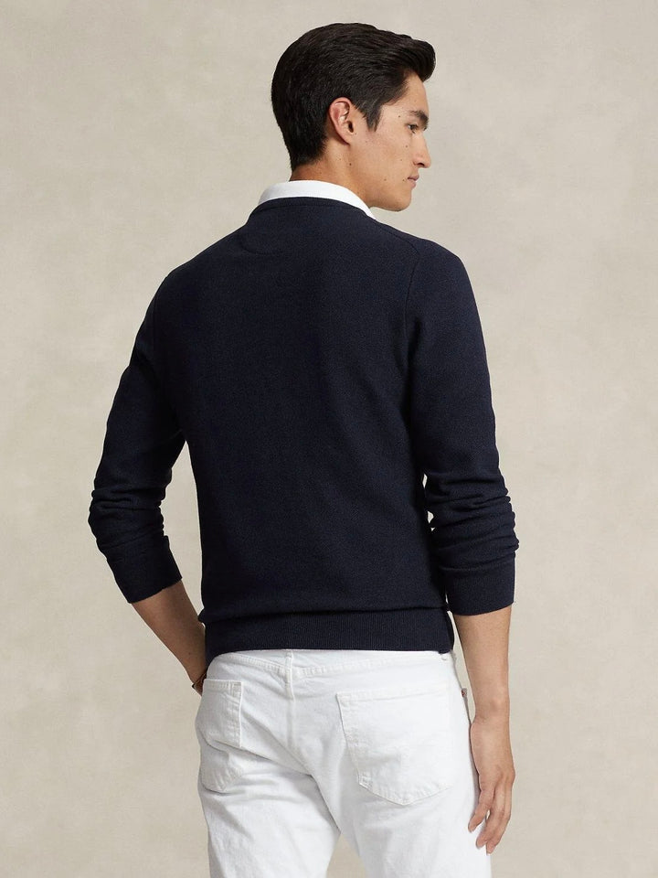 Textured cotton crewneck