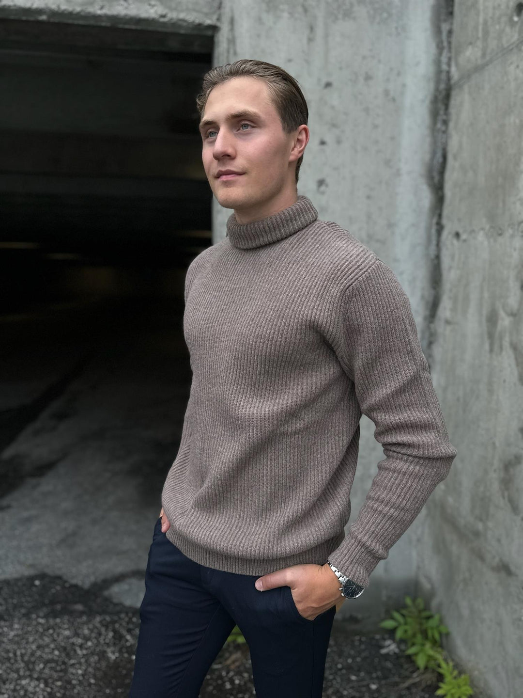 Eddie Wool Rib Rollneck Knit