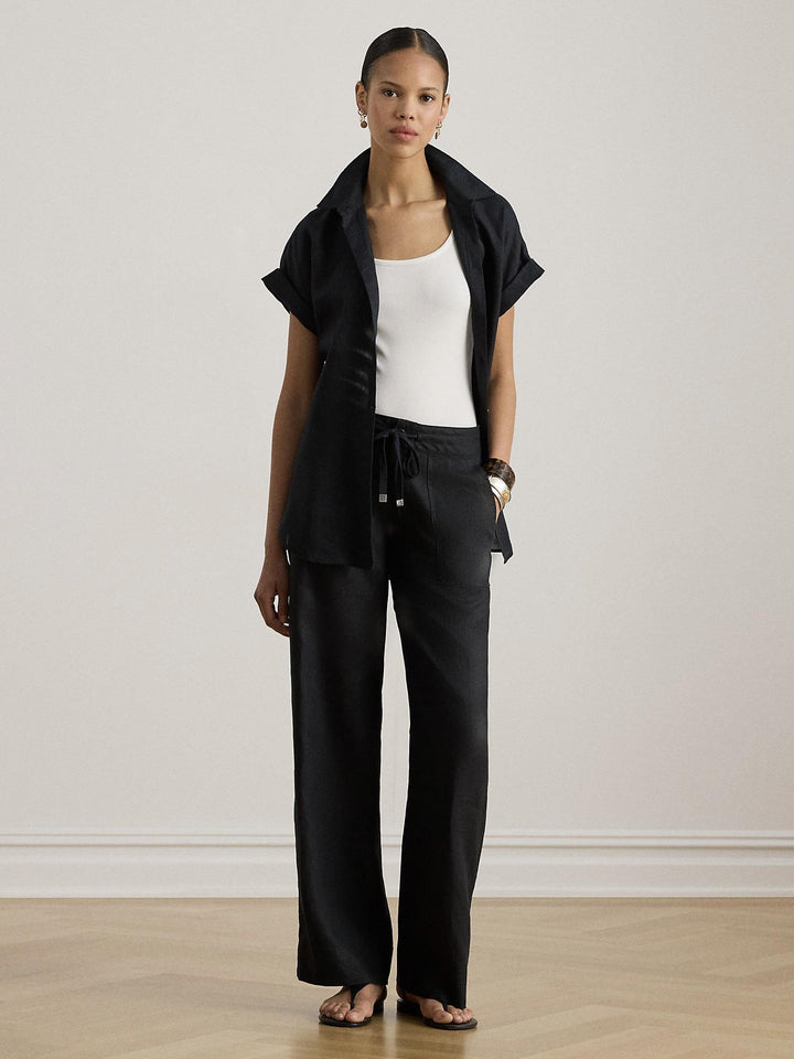 Wide leg linen pant