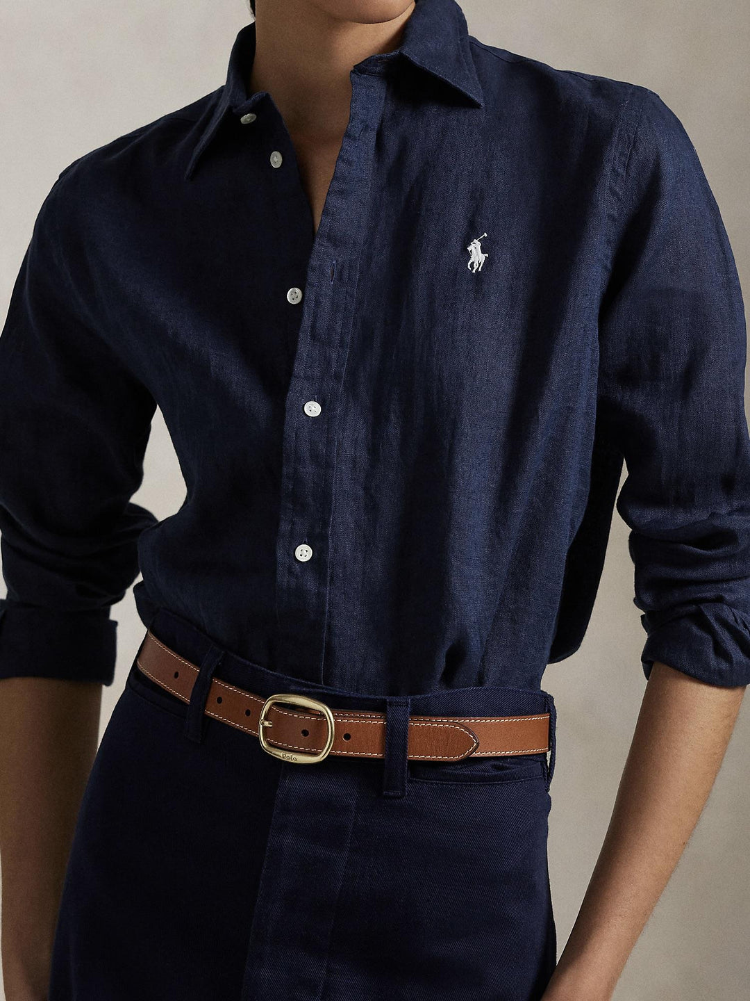 Classic fit linen shirt