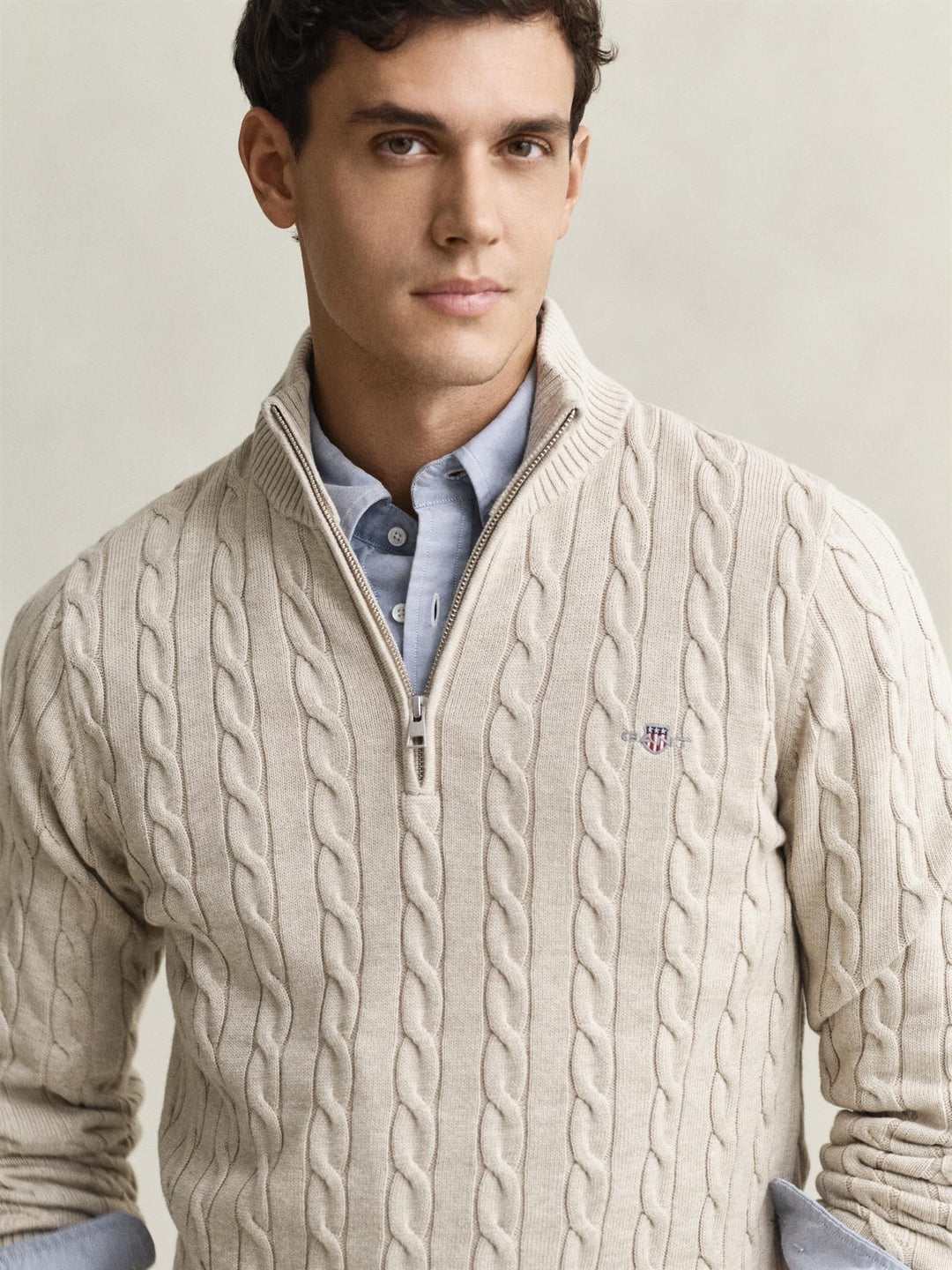 Cotton Cable Half Zip