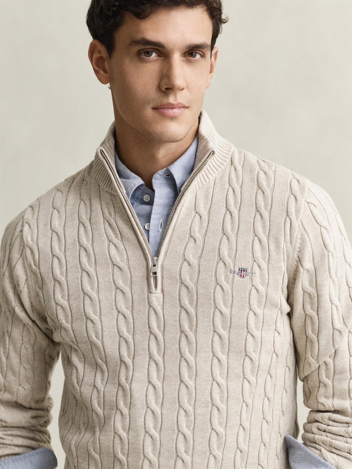 Cotton Cable Half Zip