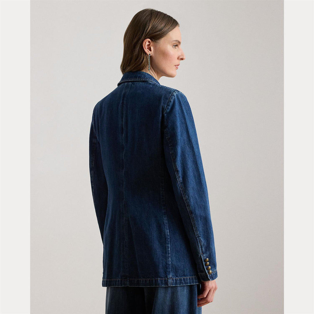 Double breasted denim blazer