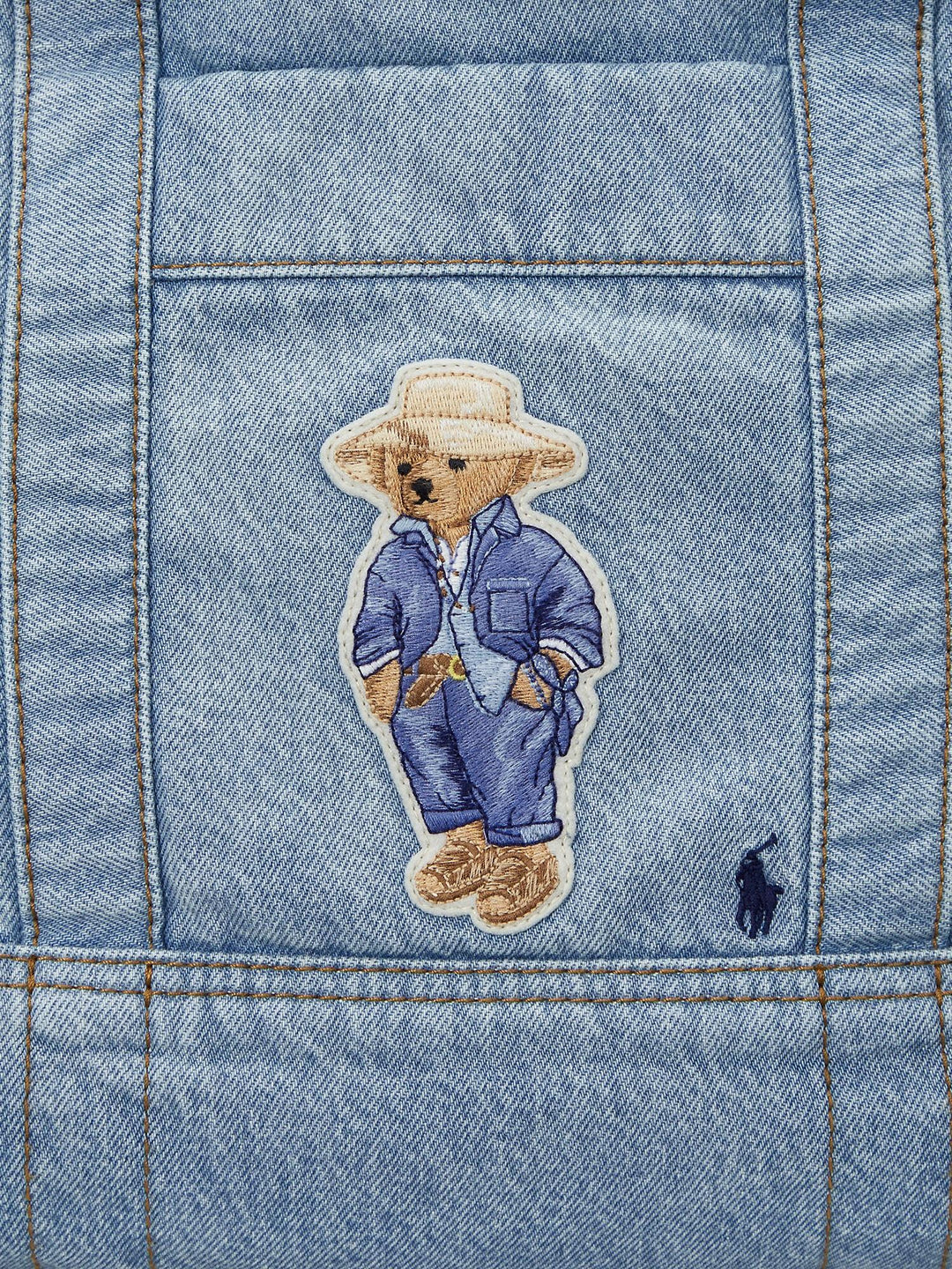 Polo Bear Denim Medium Tote