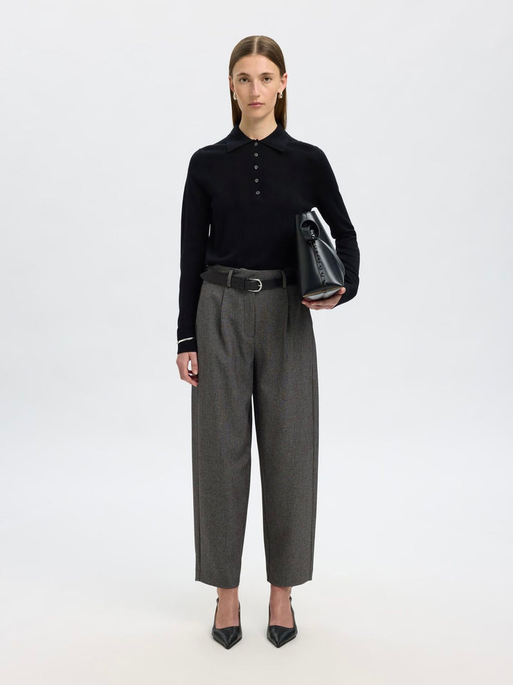 SLFThea LS knit merino collar neck