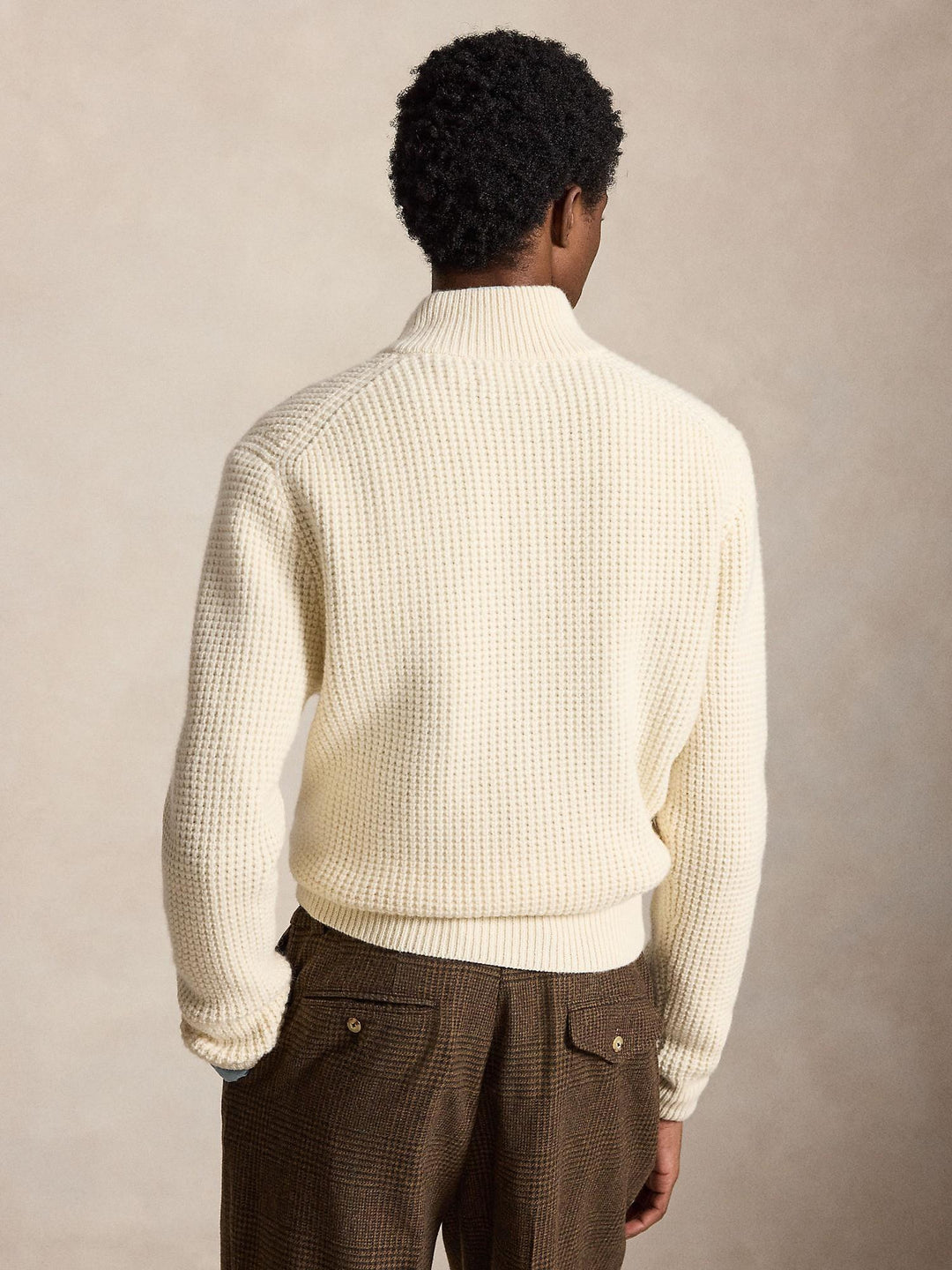 Waffle Knit Wool-Cotton Sweater