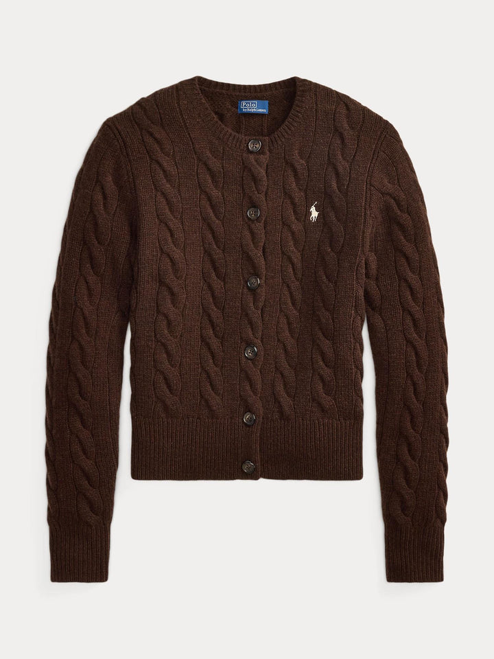 Cable Knit Wool-Cashmere Cardigan