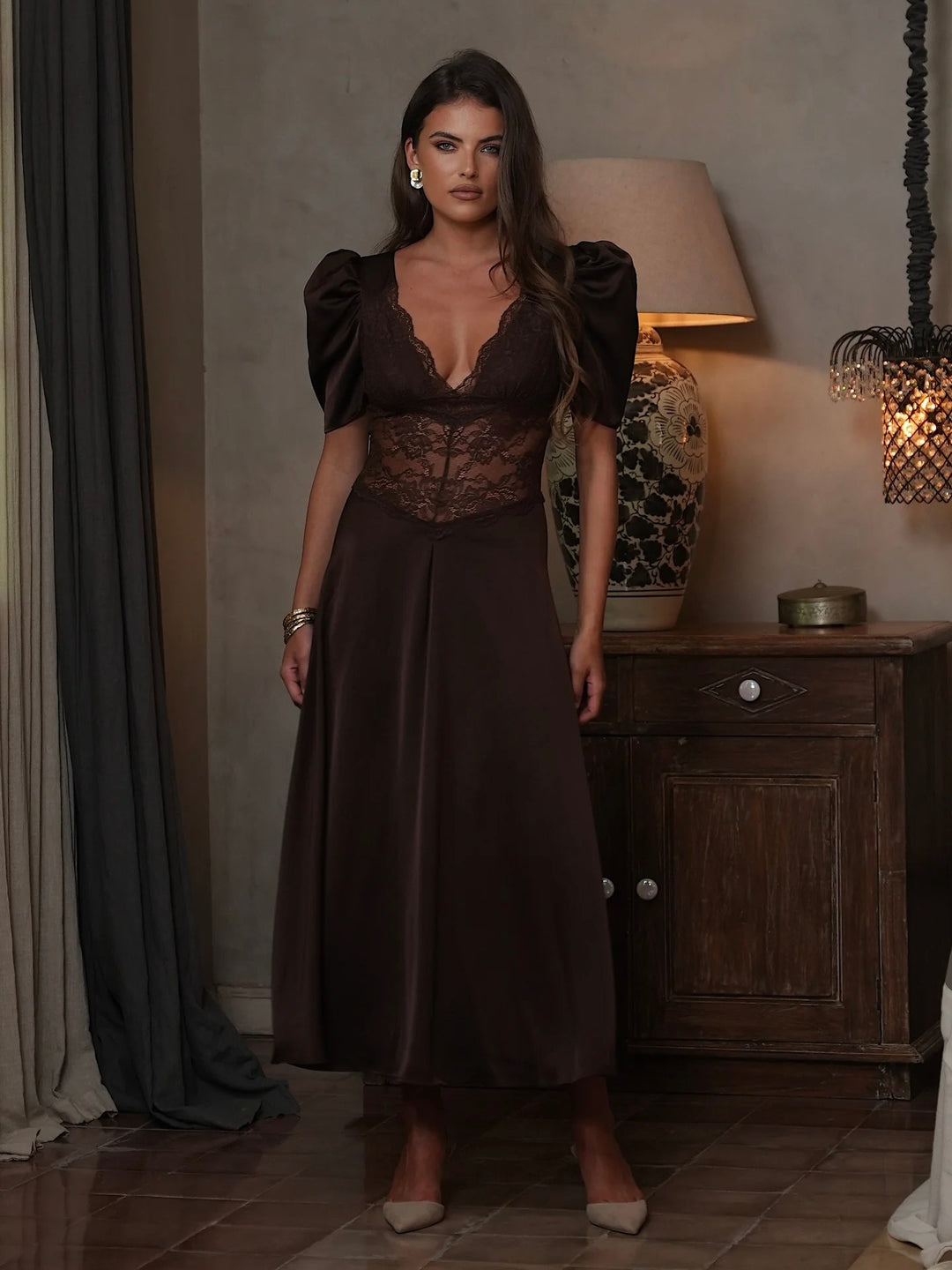 Francis lace midi dress