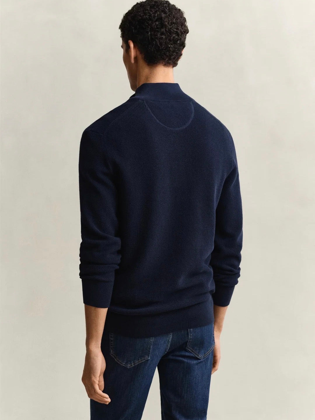 Micro Textured Cotton Half Zip