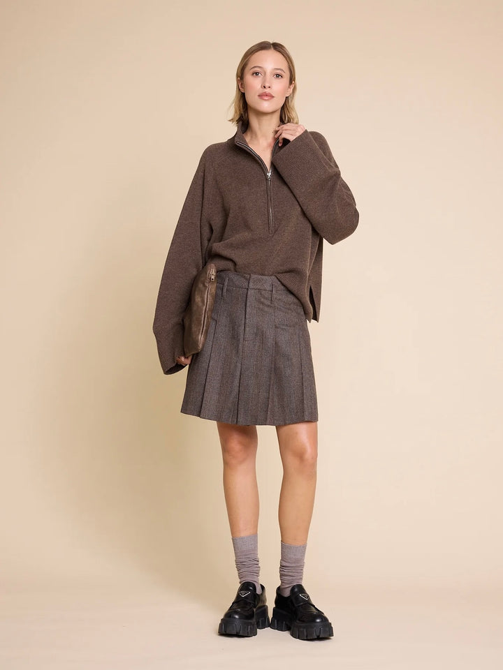 School 25 wool check skirt