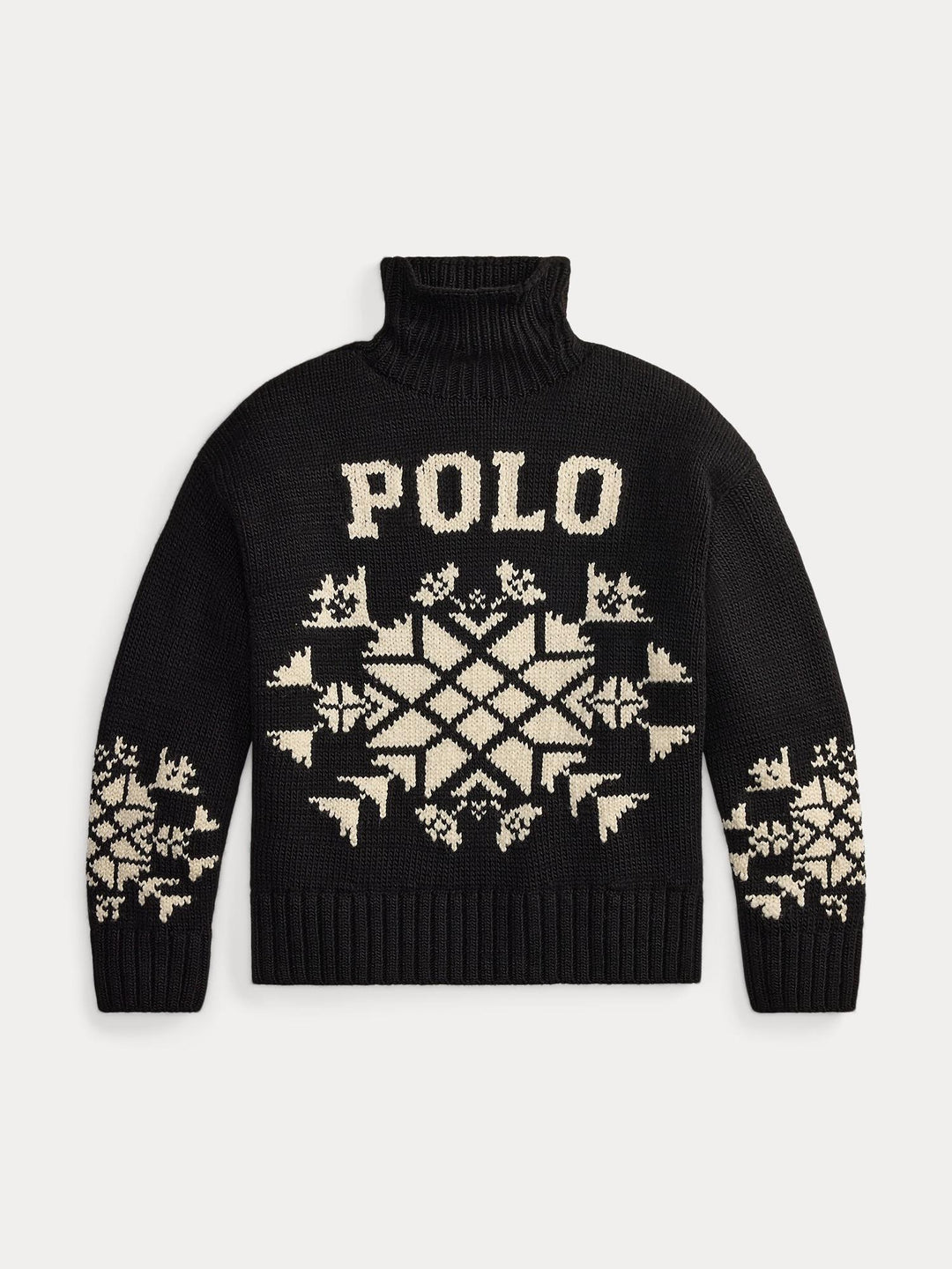 Snowflake Wool Turtleneck Sweater
