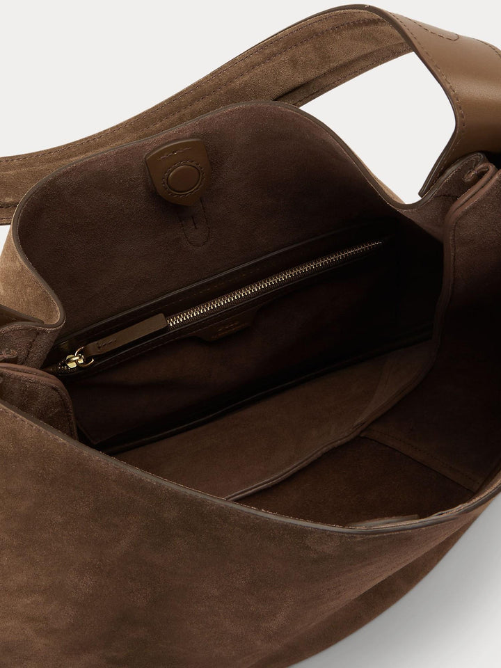 Polo Suede Large Shoulder Bag