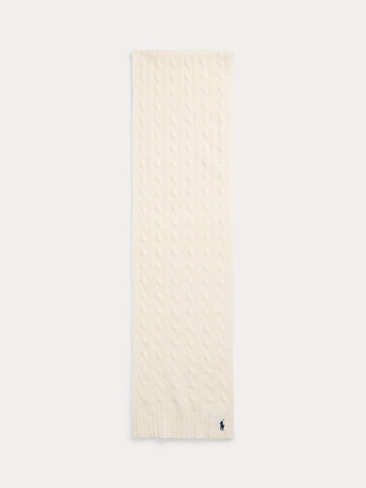 Cable Knit Wool Cashmere Scarf