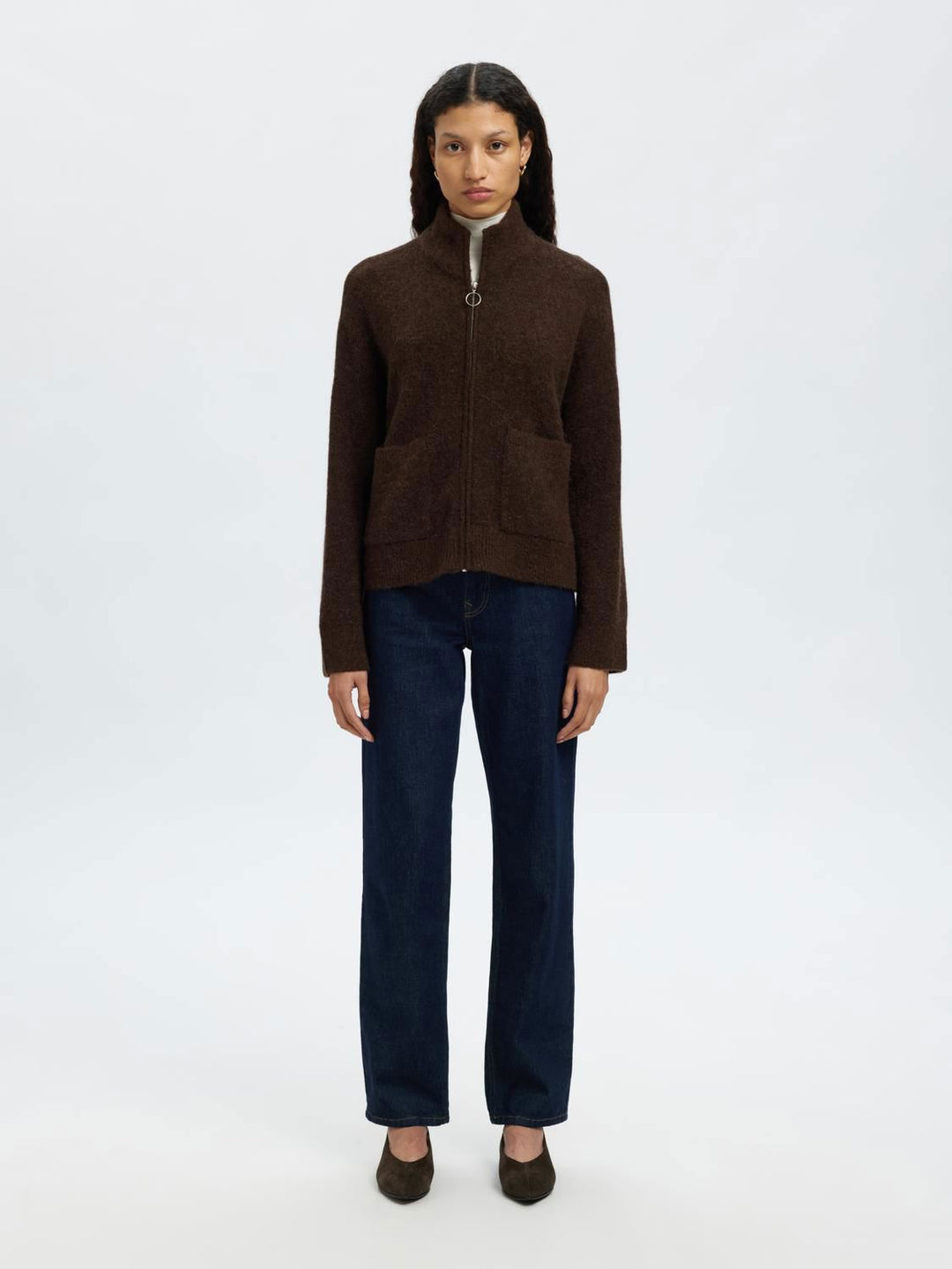 Slwsia Ras Ls Knit Zipper Cardigan