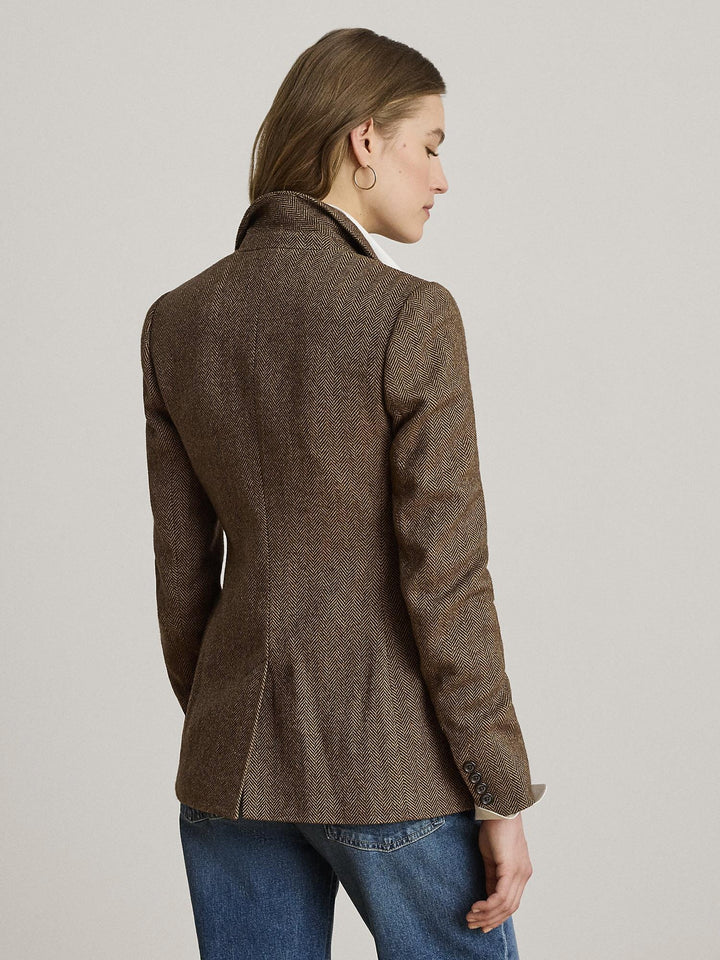 Cotton Blend Herringbone Blazer