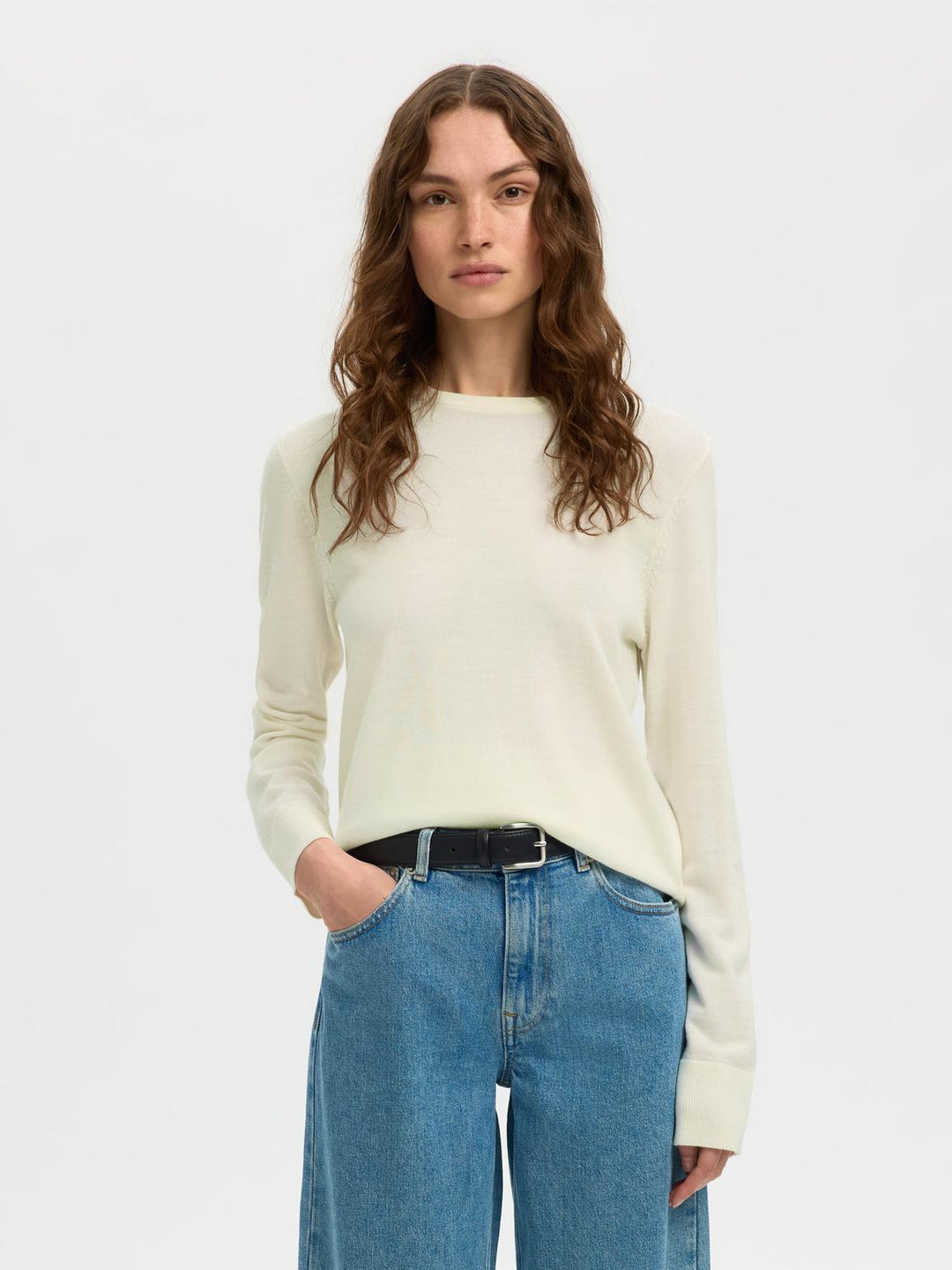 Slwthea Ls Knit Merino O-Neck Noos