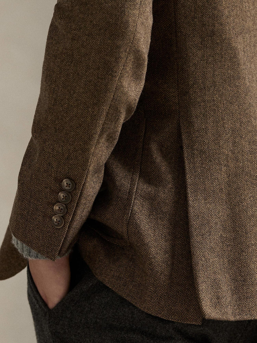 Modern fit herringbone coat