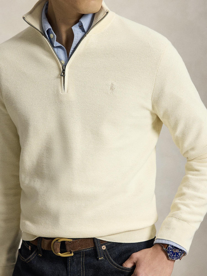Cotton quarter zip sweater