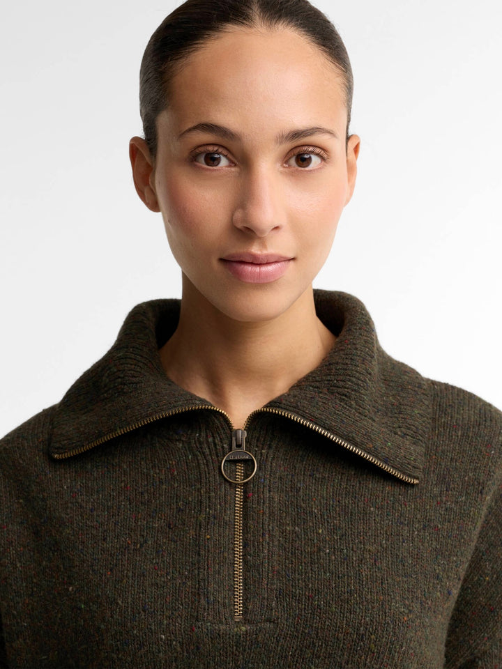 Barbour Lavensdale Half Zip Fleck Knitted Jumper