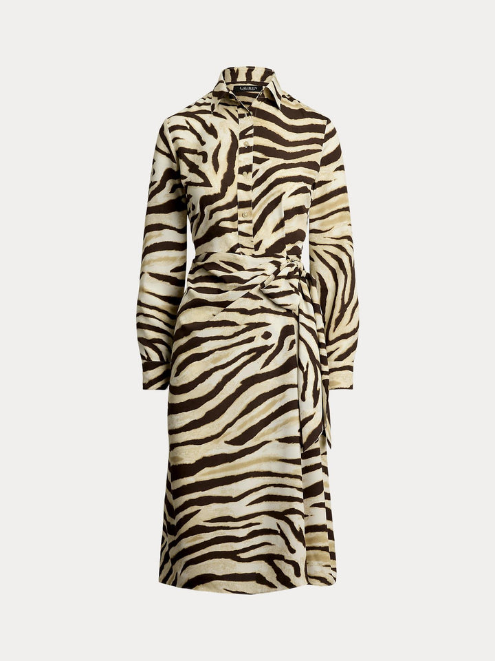 Zebra Print Shirt Dress