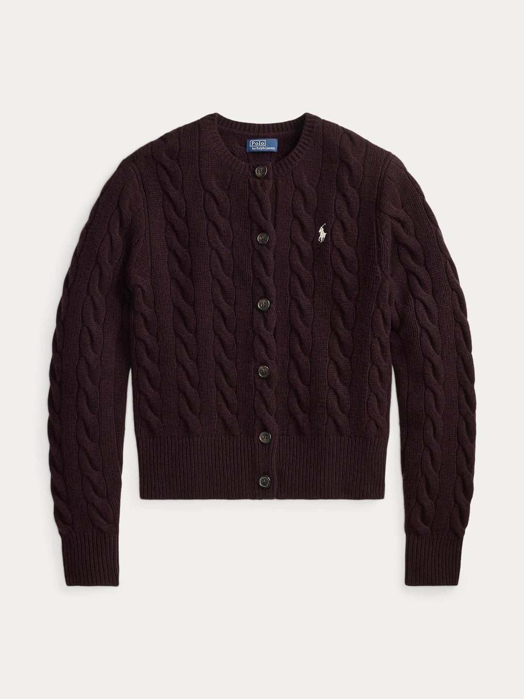 Cable Knit Wool-Cashmere Cardigan