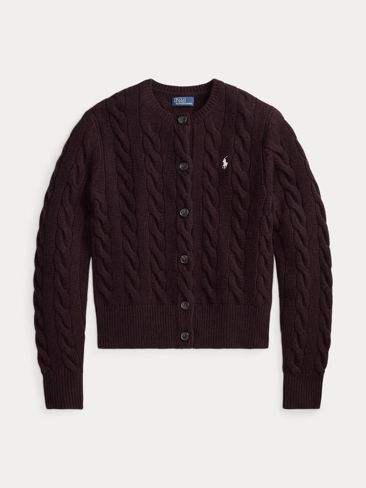 Cable Knit Wool-Cashmere Cardigan