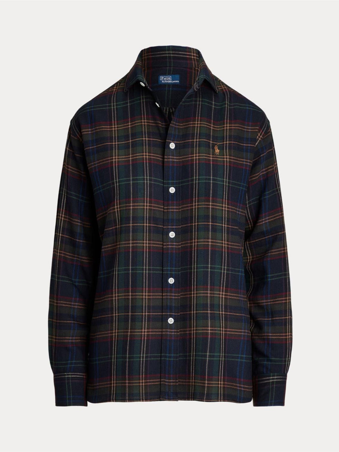 Relaxed fit plaid cotton shirt